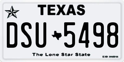 TX license plate DSU5498