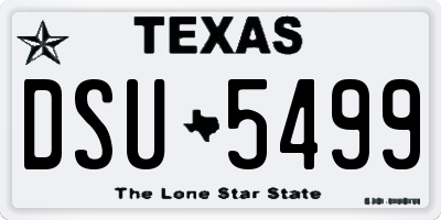 TX license plate DSU5499