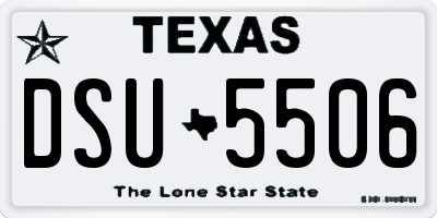 TX license plate DSU5506