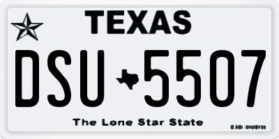 TX license plate DSU5507