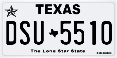 TX license plate DSU5510