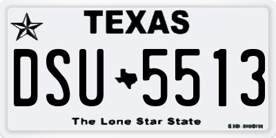 TX license plate DSU5513