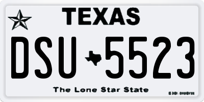 TX license plate DSU5523