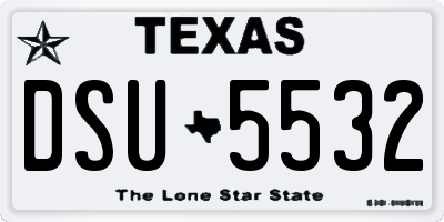 TX license plate DSU5532