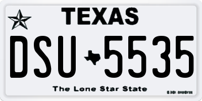 TX license plate DSU5535
