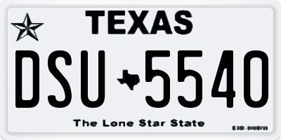 TX license plate DSU5540