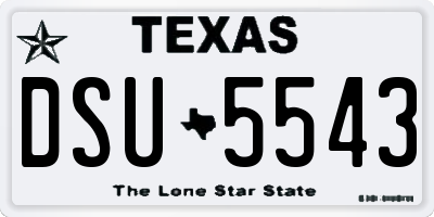 TX license plate DSU5543