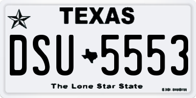 TX license plate DSU5553