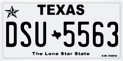 TX license plate DSU5563