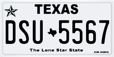 TX license plate DSU5567