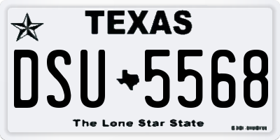 TX license plate DSU5568