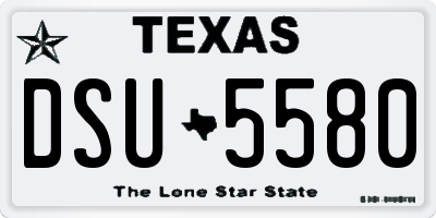 TX license plate DSU5580