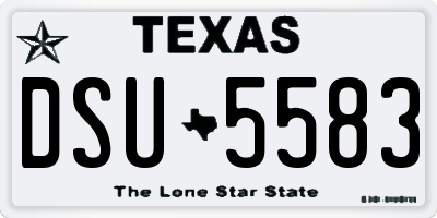 TX license plate DSU5583