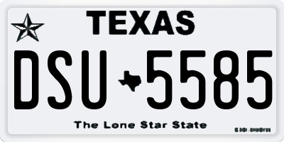 TX license plate DSU5585
