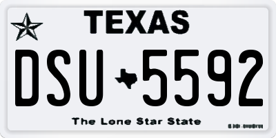 TX license plate DSU5592