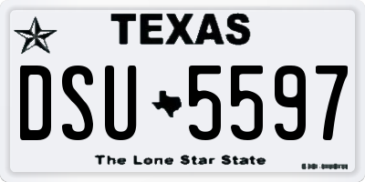 TX license plate DSU5597