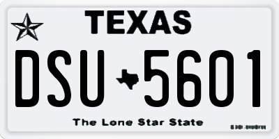 TX license plate DSU5601