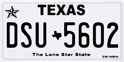 TX license plate DSU5602