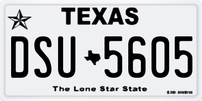 TX license plate DSU5605