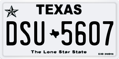 TX license plate DSU5607
