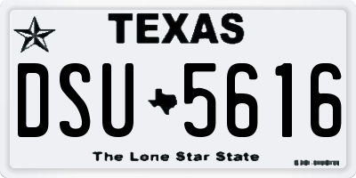 TX license plate DSU5616