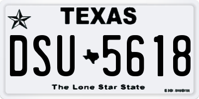 TX license plate DSU5618