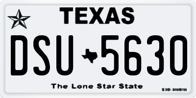 TX license plate DSU5630