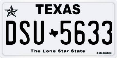 TX license plate DSU5633