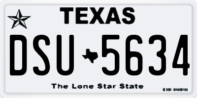 TX license plate DSU5634