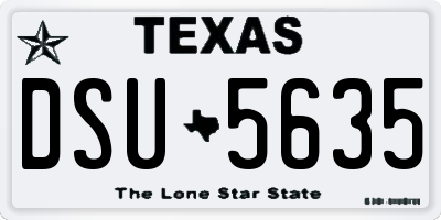 TX license plate DSU5635