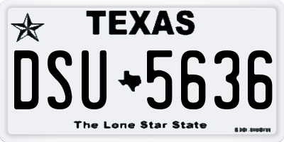 TX license plate DSU5636