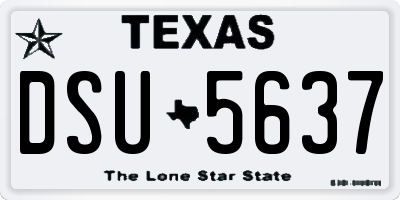 TX license plate DSU5637