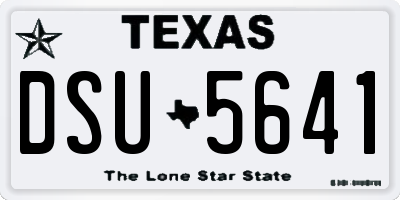 TX license plate DSU5641