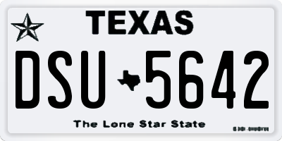 TX license plate DSU5642