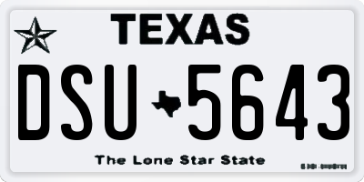 TX license plate DSU5643