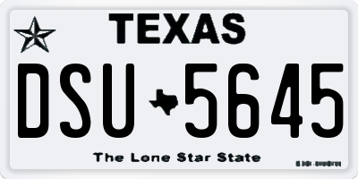 TX license plate DSU5645