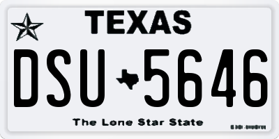 TX license plate DSU5646