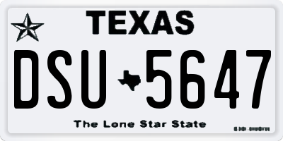 TX license plate DSU5647