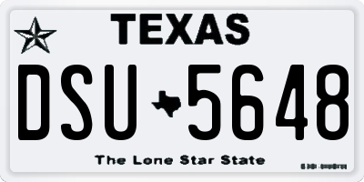 TX license plate DSU5648