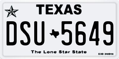 TX license plate DSU5649