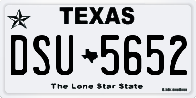 TX license plate DSU5652