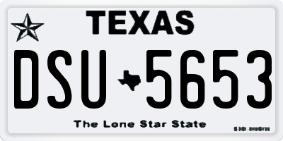 TX license plate DSU5653