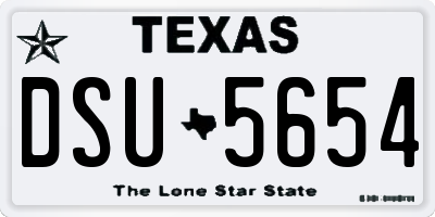 TX license plate DSU5654
