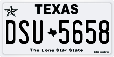 TX license plate DSU5658