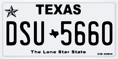 TX license plate DSU5660