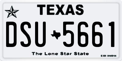 TX license plate DSU5661
