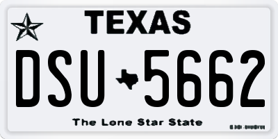 TX license plate DSU5662