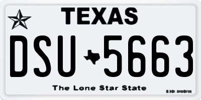 TX license plate DSU5663