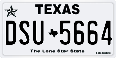 TX license plate DSU5664
