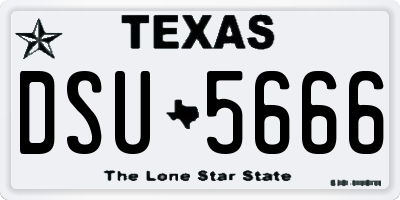 TX license plate DSU5666